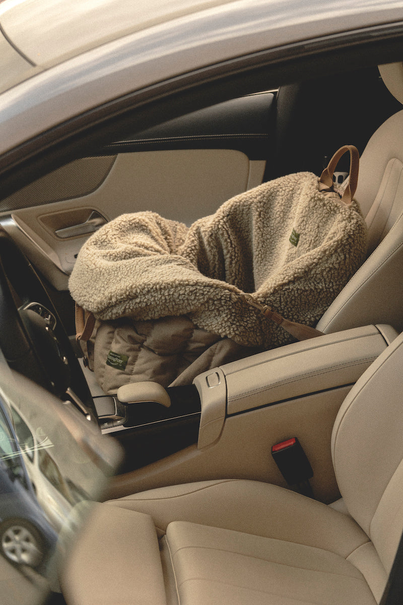 Car seat for dogs beige