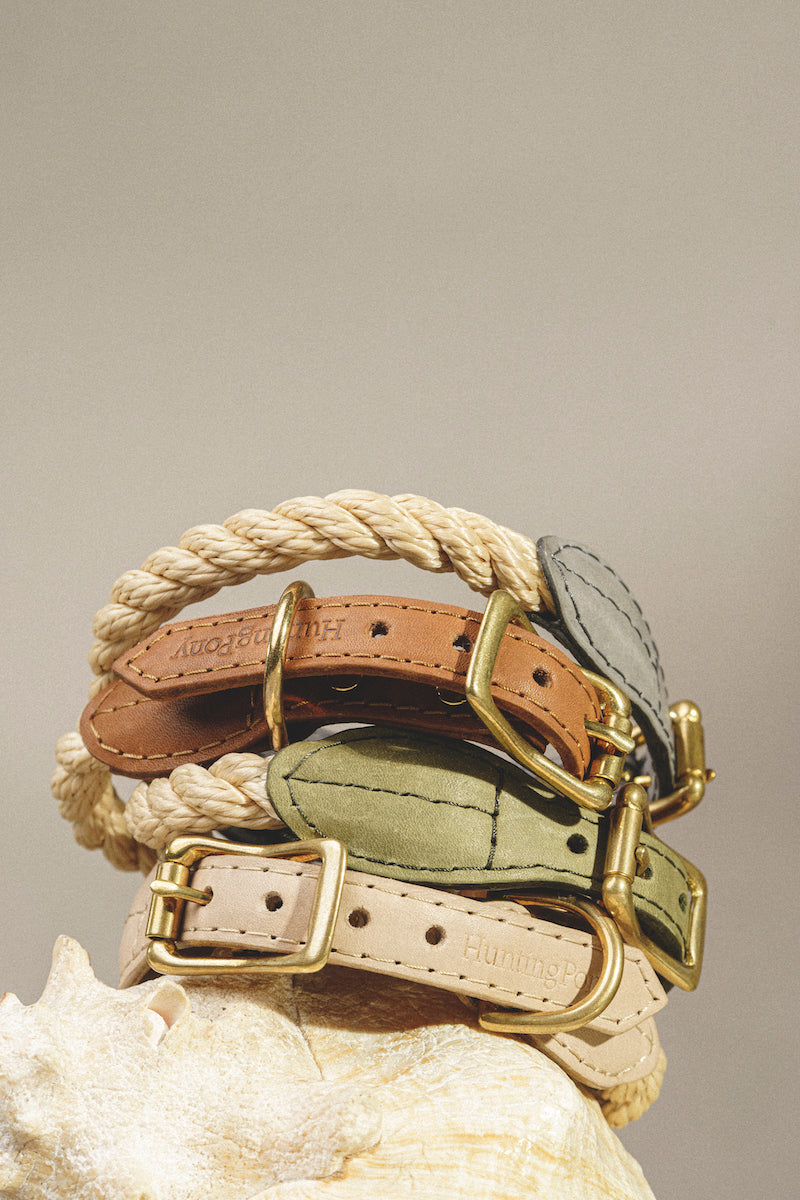 Dog collar country Pony Beige, synthetic rope