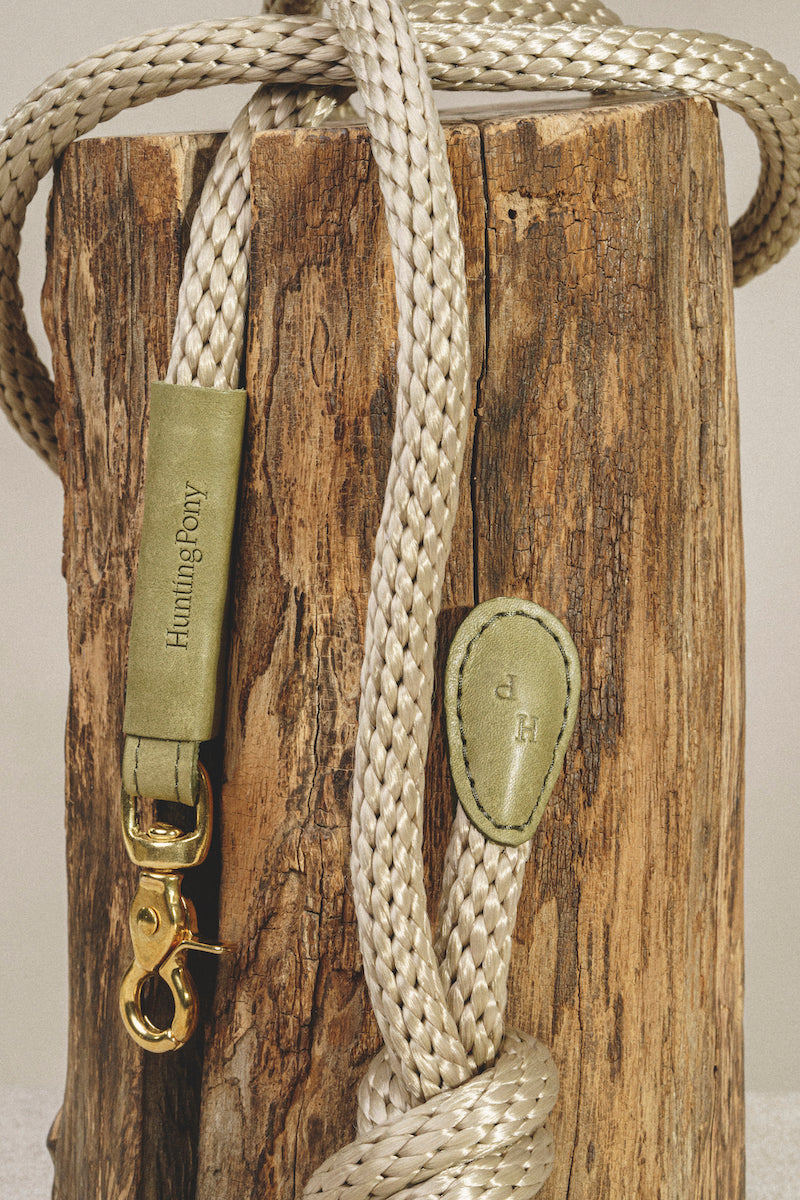 Dog leash Pony knotony Beige + Green