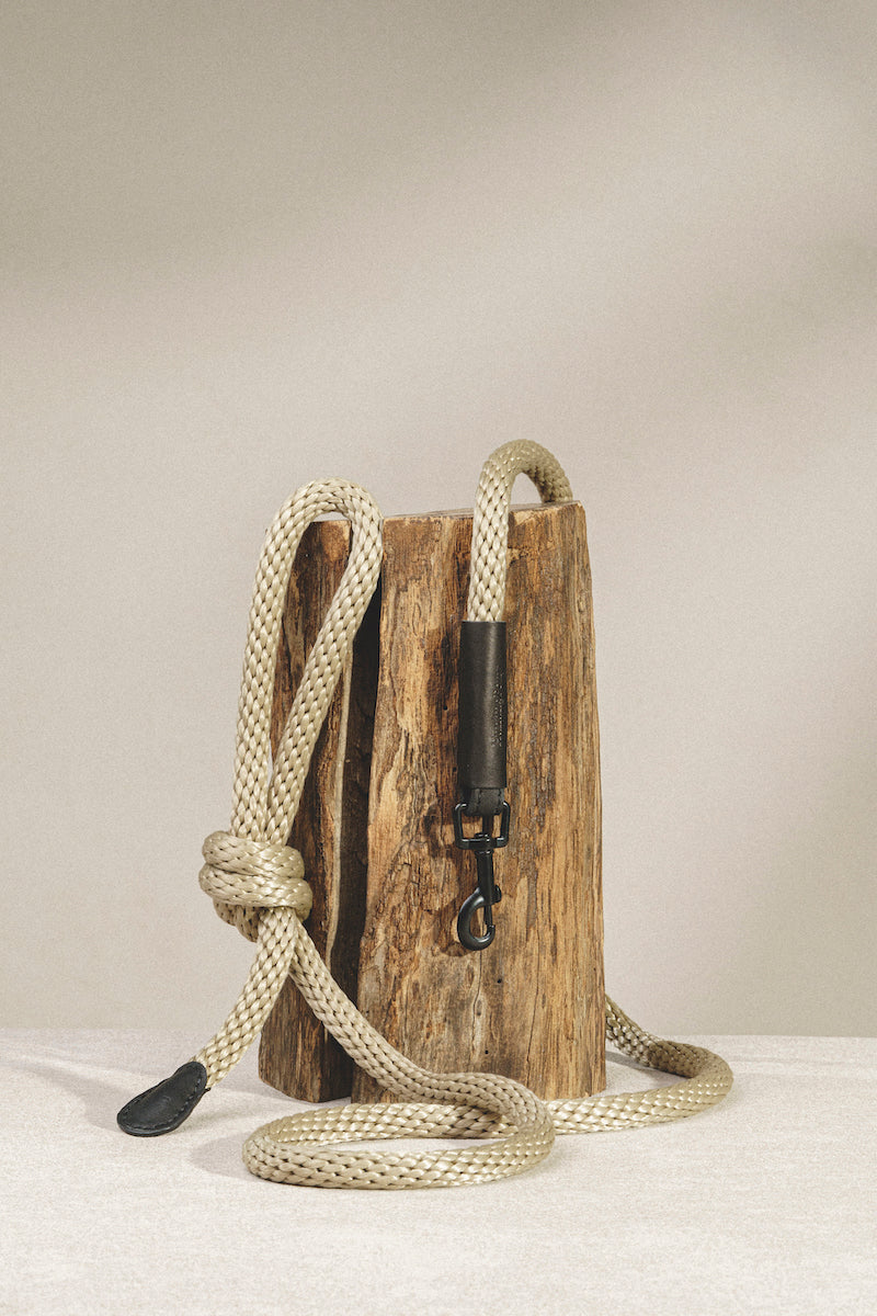 Dog leash Pony knotony Beige + Black