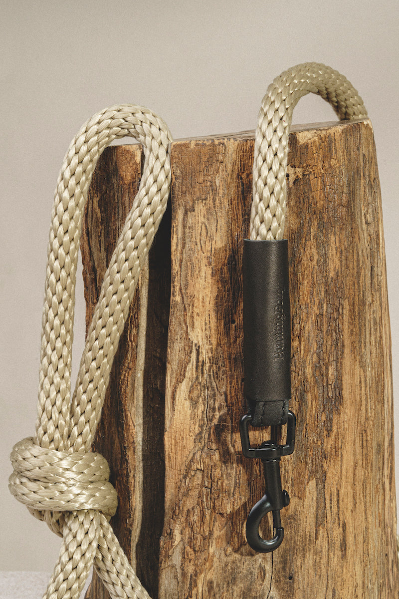 Dog leash Pony knotony Beige + Black