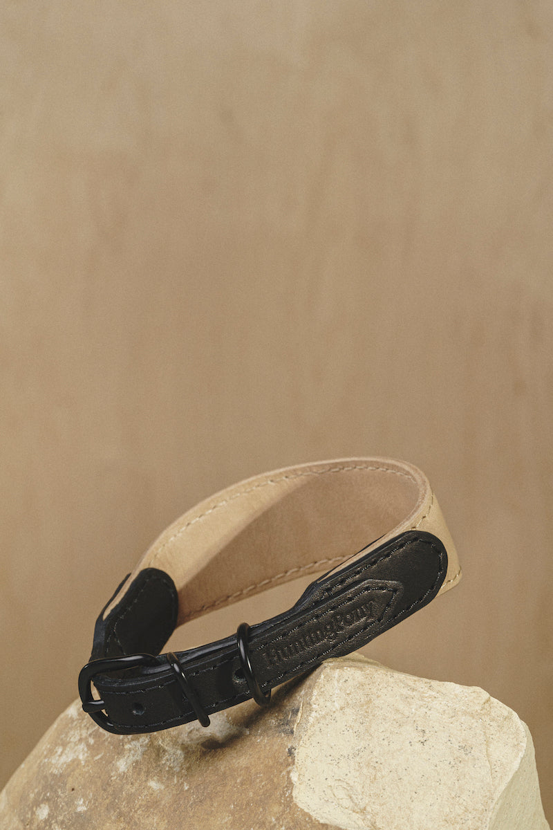 Dog collar Pony knotony Beige&Black