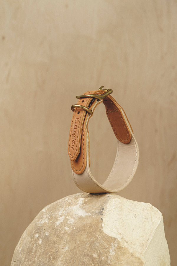 Dog collar Pony knotony Beige&Ginger