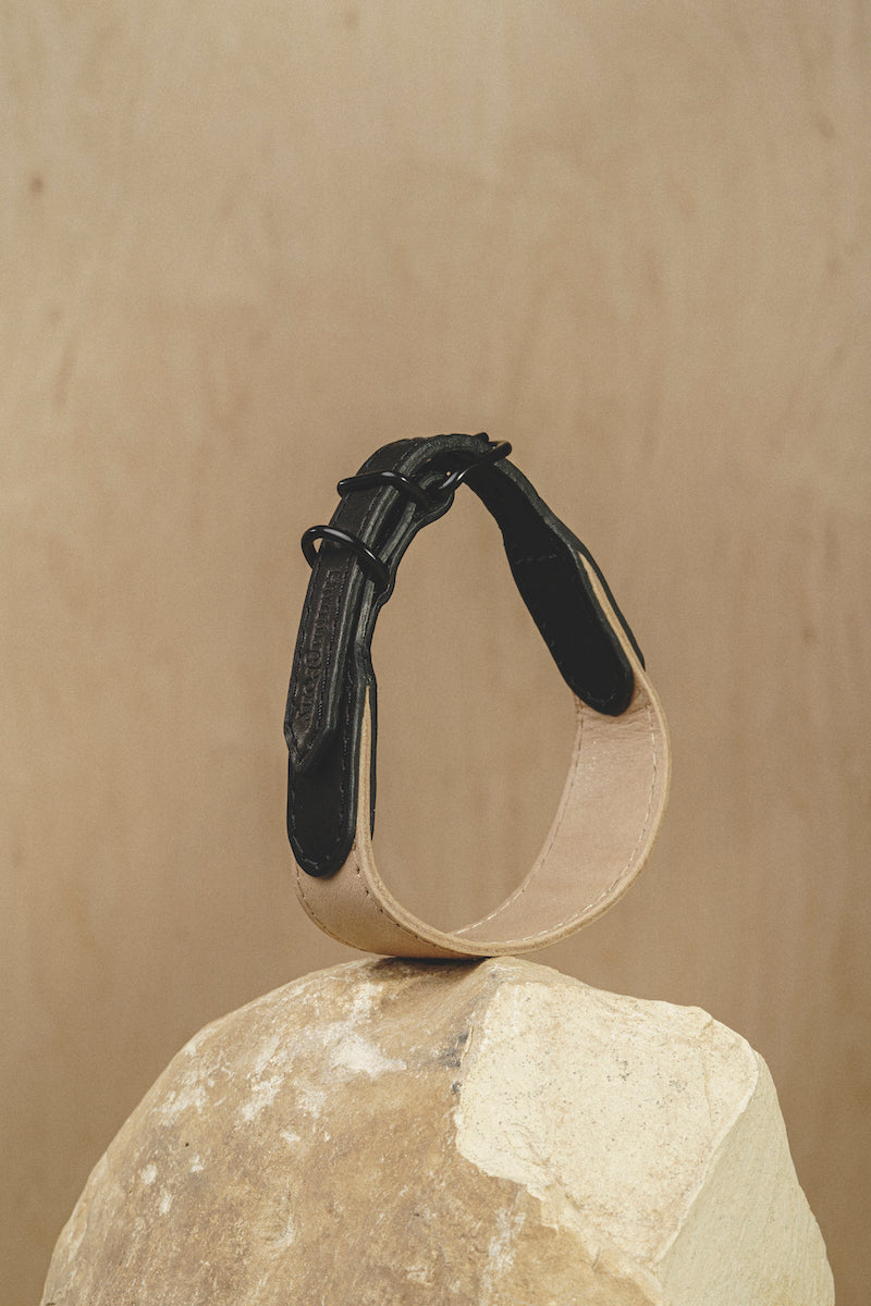 Dog collar Pony knotony Beige&Black