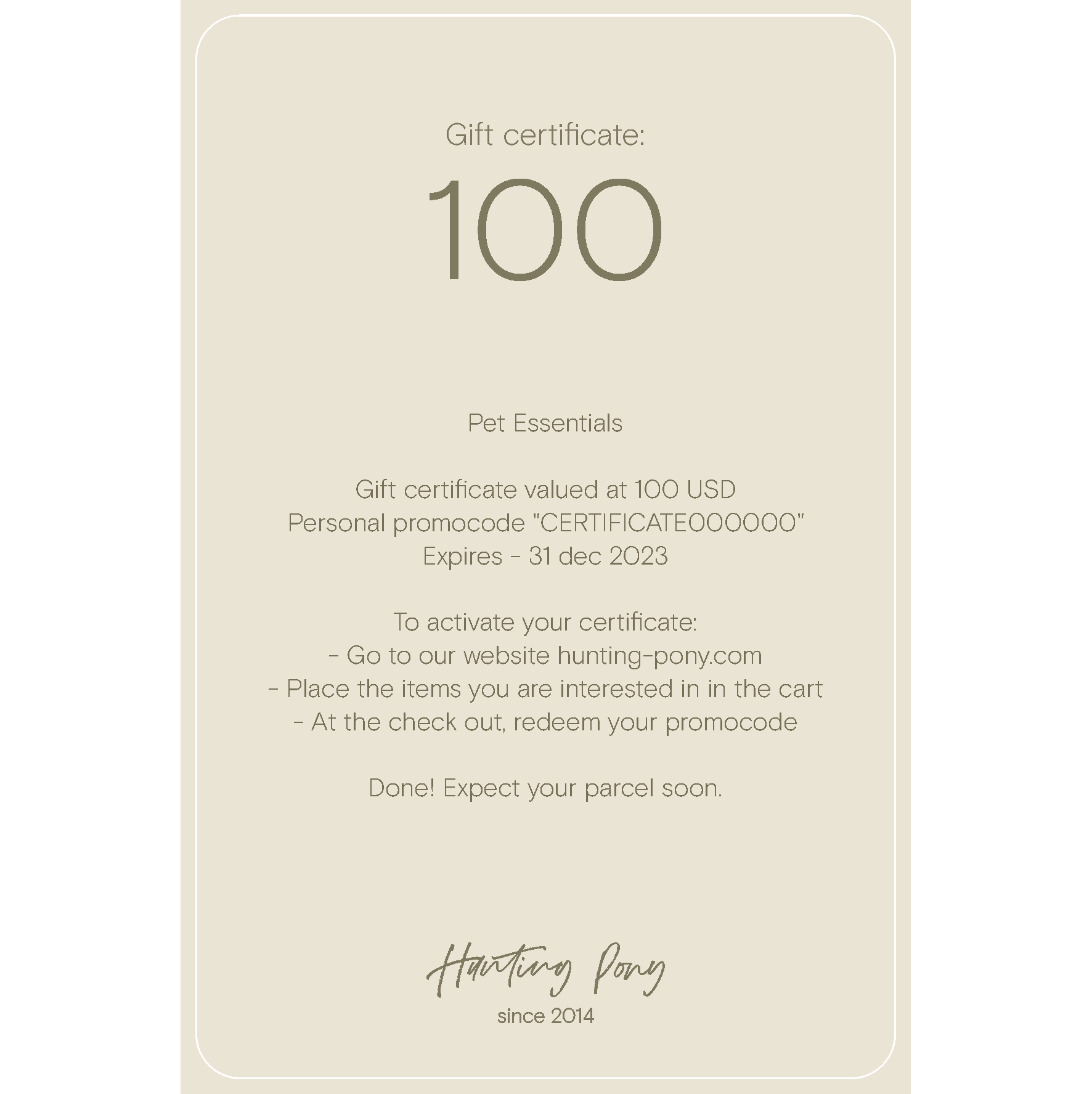 Gift Certificate