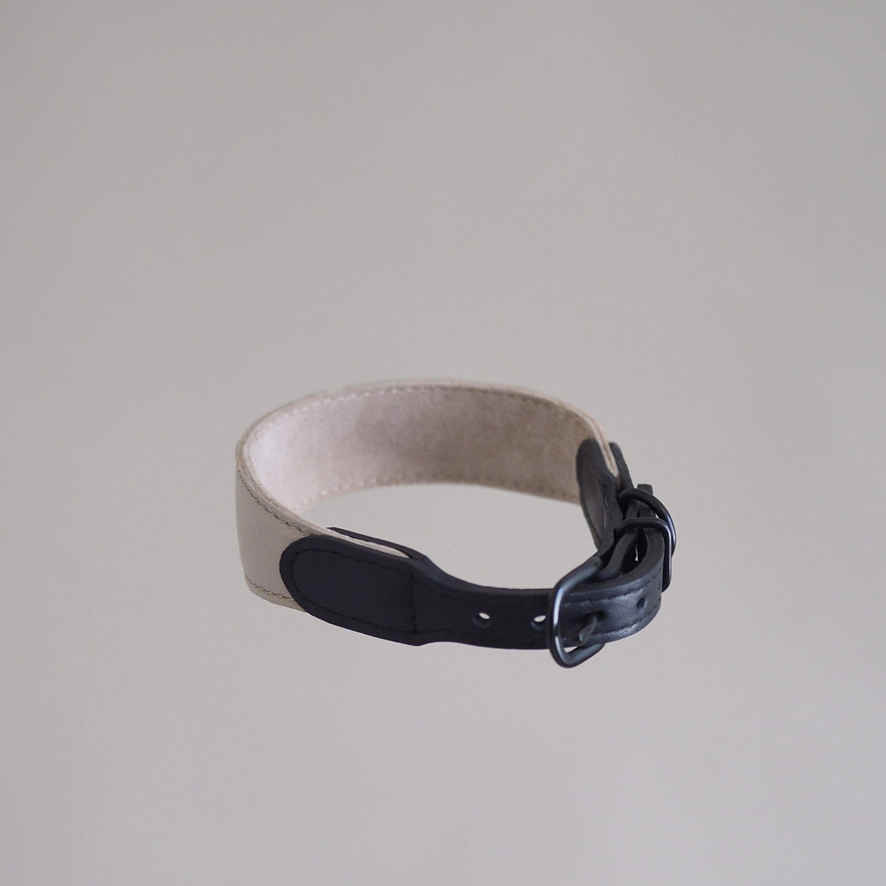 Dog collar Pony knotony beige&black
