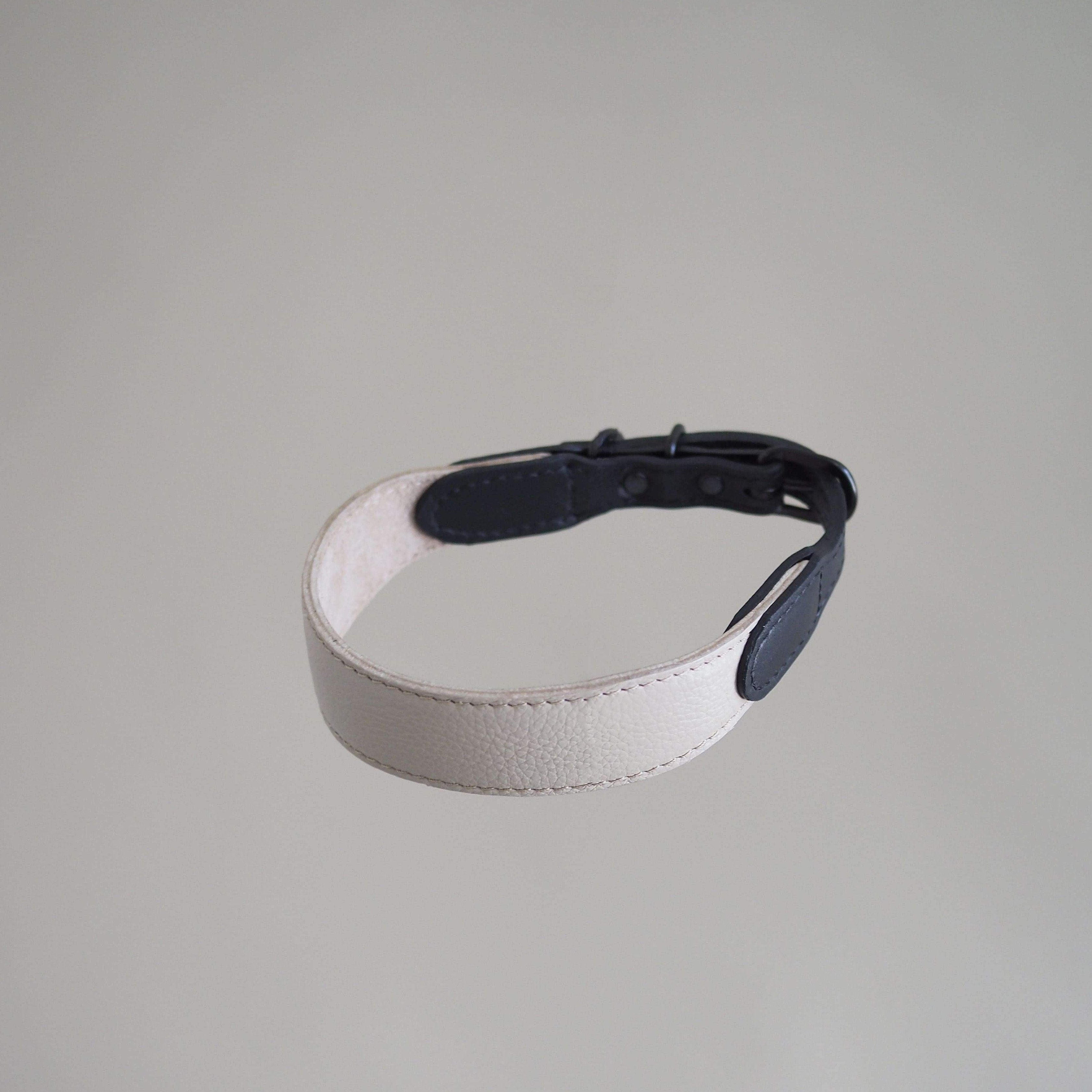Dog collar Pony knotony beige&black